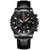FNGEEN 5757 Men Waterproof Sports Fashion Stainless Steel Watch(Black Leather Black Steel Black Surface)