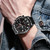 FNGEEN 5757 Men Waterproof Sports Fashion Stainless Steel Watch(Black Leather Black Steel Black Surface)