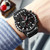 FNGEEN 5757 Men Waterproof Sports Fashion Stainless Steel Watch(Black Leather Black Steel Black Surface)