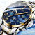 FNGEEN 4006 Men Trendy Waterproof Quartz Watch(Black Leather White Steel White Surface)