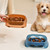 Square Light Transparent Slow Food Pet Bowl Dog Food Cat Food Bowl(Gray)
