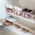 Household Storage Shoes Rack Double Shoes Tray Plastic One Piece Simple Shoes Organizer(Apricot)