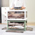 Folding Plastic Storage Box Stackable Storage Organizer with Wheels  37 x 26.5 x 22 cm, Color: White