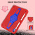 For iPad 10th Gen 10.9 2022 Punk Stand PC Hybrid Silicone Tablet Case with Shoulder Strap(Red Blue)