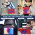 For iPad 10th Gen 10.9 2022 Punk Stand PC Hybrid Silicone Tablet Case with Shoulder Strap(Red Blue)