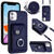 For iPhone 12 mini Organ Card Bag Ring Holder Phone Case with Long Lanyard(Blue)