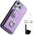 For iPhone 13 Pro Max Organ Card Bag Ring Holder Phone Case with Long Lanyard(Purple)