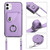 For iPhone 12 mini Organ Card Bag Ring Holder Phone Case with Long Lanyard(Purple)