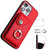 For iPhone 13 Pro Max Organ Card Bag Ring Holder Phone Case with Long Lanyard(Red)