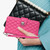For iPhone 12 Pro Max Rhombic Texture Flip Leather Phone Case with Lanyard(Rose Red)