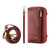 For iPhone 14 Plus Crossbody Multi-functional Zipper Wallet Leather Phone Case(Red)