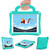 For iPad 10.2 2019/2021/2022 Handle Football Shaped EVA Shockproof Tablet Case(Mint  Green)