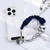 LEEU DESIGN Pearl Chain Mobile Phone Lanyard Camera Wrist Strap Bracelet(Silver Blue)