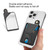 Multi-Function Bracket Magnetic Suction Buckle Phone Card Case PU Leather Card Sticker Holder(Black)