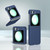 For Samsung Galaxy Z Flip5 5G Wave Pattern Matte PC Phone Case(Dark Blue)
