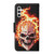 For Samsung Galaxy A35 Colored Drawing Pattern Flip Leather Phone Case(Flame Skull)