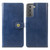For Samsung Galaxy S21 5G Retro Solid Color Leather Buckle Phone Case with Lanyard & Photo Frame & Card Slot & Wallet & Stand Function(Blue)