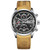 BINBOND B6022 30m Waterproof Luminous Multifunctional Quartz Watch, Color: Leather-White Steel-Black