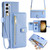 For Samsung Galaxy S23+ 5G Sheep Texture Cross-body Zipper Wallet Leather Phone Case(Blue)