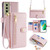 For Samsung Galaxy S21 FE 5G Sheep Texture Cross-body Zipper Wallet Leather Phone Case(Pink)