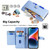 For Samsung Galaxy S22 5G Sheep Texture Cross-body Zipper Wallet Leather Phone Case(Blue)