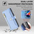 For Samsung Galaxy S22 5G Sheep Texture Cross-body Zipper Wallet Leather Phone Case(Blue)