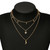 Versatile Round Beads Tassel Collarbone Chain Diamonds Eight-Pointed Star Moon Pendant Necklace(Gold)