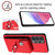 For Samsung Galaxy A53 5G Organ Card Bag Ring Holder Phone Case with Long Lanyard(Red)