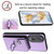 For Honor 90 Organ Card Bag Ring Holder Phone Case with Long Lanyard(Purple)