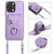 For Xiaomi Redmi 12 4G Global Organ Card Bag Ring Holder Phone Case with Long Lanyard(Purple)