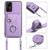 For Xiaomi Redmi Note 12S 4G Global Organ Card Bag Ring Holder Phone Case with Long Lanyard(Purple)