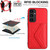 For Samsung Galaxy A55 Rhombic Texture Card Bag RFID Phone Case with Long Lanyard(Red)