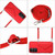 For Samsung Galaxy A55 Rhombic Texture Card Bag RFID Phone Case with Long Lanyard(Red)