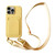 For iPhone 11 Pro Card Slot Liquid Silicone Phone Case with Lanyard(Yellow)