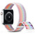 For Apple Watch SE 2022 44mm Dual Hook and Loop Nylon Watch Band(Rainbow)