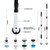 Cordless Electric Spin Scrubber Extension Handle with 7 Replacement Heads(Rose Gold)