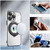 For iPhone 15 Pro Electroplating MagSafe 360 Degree Rotation Holder Shockproof Phone Case(Black)
