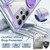 For Samsung Galaxy S22 Ultra 5G Gold Shield CD Pattern MagSafe Magnetic Phone Case with Rotating Stand(Transparent Purple)