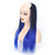 Wig Half Headgear Long Straight Hair U-Shaped Wig Headgear, Colour: 3. Black Gradient Sapphire Blue