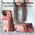 For iPhone 12 Retro Splitable Magnetic Stand Card Bag Leather Phone Case(Pink)