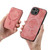 For iPhone 12 Pro Retro Splitable Magnetic Stand Card Bag Leather Phone Case(Pink)