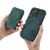 For iPhone 14 Retro Splitable Magnetic Stand Card Bag Leather Phone Case(Green)