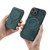 For iPhone 15 Retro Splitable Magnetic Stand Card Bag Leather Phone Case(Green)