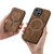 For iPhone 11 Retro Splitable Magnetic Stand Card Bag Leather Phone Case(Brown)