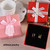10 PCS Bowknot Jewelry Gift Box Square Jewelry Paper Packaging Box, Specification: 9x9x4cm(Pink)