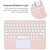 For Xiaomi Pad 6 Round Button Bluetooth Keyboard Rotatable Holder Leather Case with Touchpad(Rose Gold)
