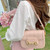 Women Niche Armpit Bag Crossbody Square Single Shoulder Tote Wave Bag(Pink)