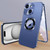 For iPhone 15 Plus Magnetic HD Tempered Glass Phone Case(Dark Blue)