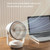 Air Circulation Fan Automatic Oscillating Head Desktop Fan With LED Light(White)