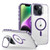 For iPhone 14 Plus J2 High Transparent MagSafe Magnetic Frame Holder Phone Case(Dark Purple)